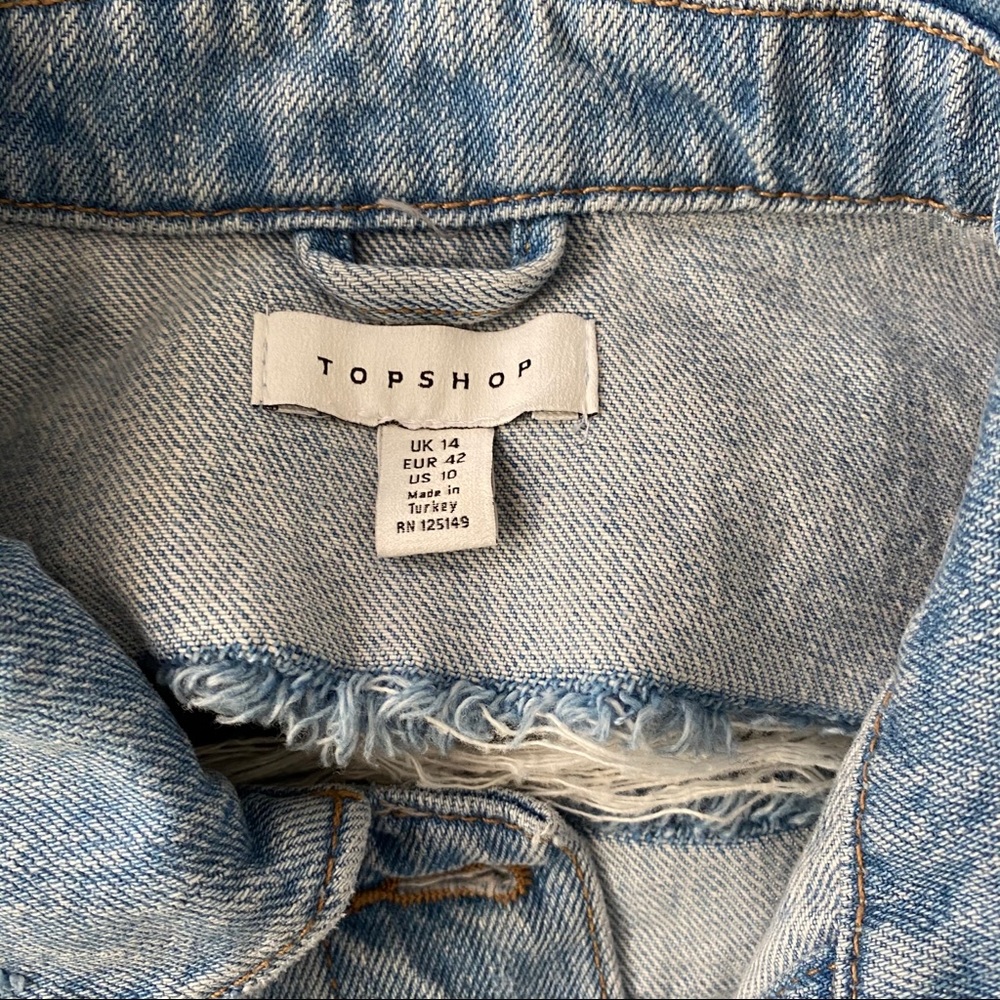 SOLD! TOPSHOP Oversized Ripped Denim Jacket - Picture 4 of 9